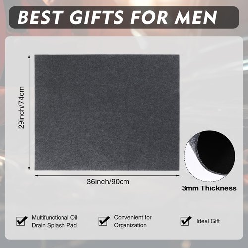 Tinideya Grey Garage Floor Mat 29 x 36 Inch Cart Mat for Garage Under Car Waterproof Rubber Backing Layer Mat Oil Absorbent Motorcycle Mat Protects Floor from Spills Drips Splashes Stains