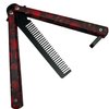 Grooming Comb, Butterfly Practice Trainer Designed, Portable Training Practice Hair Comb,Easy to Practice Flipping (Red)