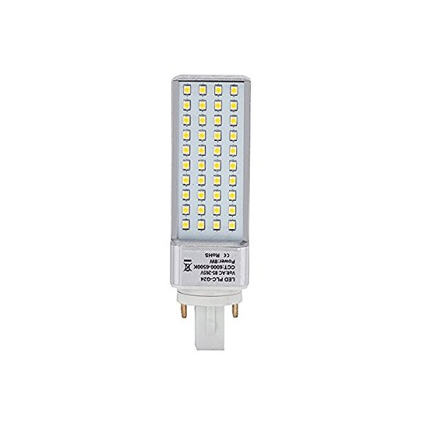 HERO-LED G24-40S-4P-DW Rotatable PL-C Lamp G24Q 4-Pin LED CFL/Compact Fluorescent Lamp, 8W, 18W Equal, Daylight White 5000K (Remove/Bypass The Ballast)