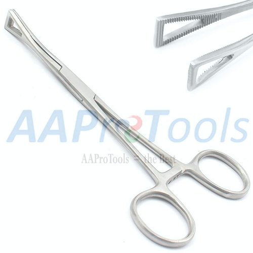 AAProTools New 6" Pennington Forceps Clamp Un-slotted Standard Body Piercing Tool Locking Tweezers