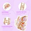 Yonchic 3-Piece Floral Metal Hair Clips, 3-Color Leaves Hair Claw for Thin/Medium Thick Hair Claws, Elegant Barrettes Strong Hold Hair Clamps Non Slip Cute Hair Catch Clip Accessories