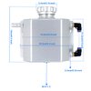 Peopop 1L Universal Aluminum Radiator Coolant Overflow Expansion Tank Recovery Water Tank Reservoir (Silver)