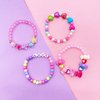 SIELEVIN 9 PCS Cute Kids Bracelets for Girls Pink LOVE Beaded Bracelets Little Girls Toddler Costume Jewelry Princess Party Favors Pretend Play Birthday Easter Christmas Valentines Gift for Kids