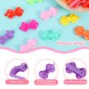 100 Pieces Girls Hair Barrettes Self Hinge Plastic Hair Clip Toddler Kids Baby 80s 90s Hair Pin Colorful Cute Hair Clip Cartoon Hair Accessories (Bow)