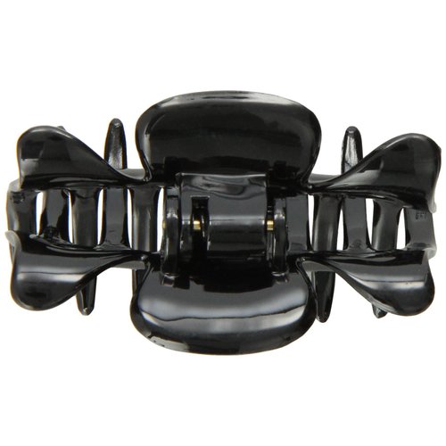 Caravan Traditional With Flair Small Patent Covered Spring Hair Claw In Black