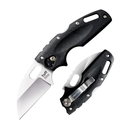 Cold Steel Tuff Lite 2.5" AUS8A Sheepsfoot Razor-Sharp Plain Blade 3.5" Griv-Ex Black Handle Pocket Folding Knife, Boxed