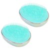 2pcs Hair Brush - Egg Round Shape Comb Cute Wet and Dry Use Portable Massage Detangling Brush for Beauty Salon and Home