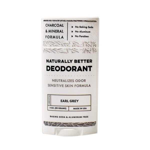 Earl Grey Naturally Better Deodorant - Sensitive Skin Formula, Aluminum-Free, Baking Soda-Free, All-Natural, Magnesium & Activated Charcoal,Plant-Derived, Made in USA by DAYSPA Body Basics
