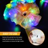 Light Up Pink Scrunchies - Camping Gifts LED Scrunchie for Women & Girls - Neon, Glow in the Dark Hair Accessories - Halloween Hair Ties - Perfect for Glow/Sleepover/Rave Party Favors & Supplies