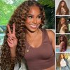 Honey Blonde Water Wave Bundles Human Hair 20 Inch, Soft & Shed-free P4/27 Ombre Piano Color Curly Brown And Blonde Highlight Weave Human Hair Bundles Wet and Wavy 10A 100% Virgin Hair Single Bundle