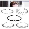 BWESOO Black Men Fashion Metal Wavy Headband Reusable Hair Band Hoop Party Hairpins Headwear Hair Accessories Deft Fashion Headbands Simple Elastic Non Slip Head Band Headwear