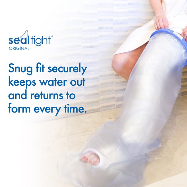 Brownmed - Seal-Tight Original Cast & Bandage Protector - Waterproof Adult Leg Cast Cover for Shower & Swimming - Foot Cover & Shower Bag for Leg Cast - Adult Long Leg