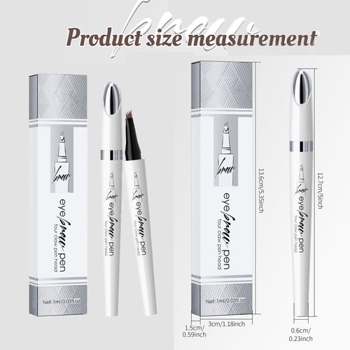 Tattoo Eyebrows Waterproof,2024 New 3D Waterproof Eyebrow Pencil,Eyebrow Pencil with Micro-Fork Tip for Women,Microblading Eyebrow Pen 4 Fork Tip Tattoo Pencil, (Dark brown)