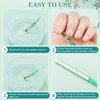 Green Nail Art Clean Up Brushes for Cleaning Polish Mistakes on the Cuticles, Acetone Resistant Nail Brush, Fingernail Cleaning Brushes for Nail Art and Designs (Round&flat&Bevel)