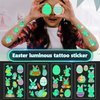 Easter Luminous Temporary Tattoos Stickers for Kids，Glow Easter Decoration Party Supplies Favors， Easter Eggs Chicken Tattoo Sticker, Basket Stuffers Hunt for teens girls babies adults