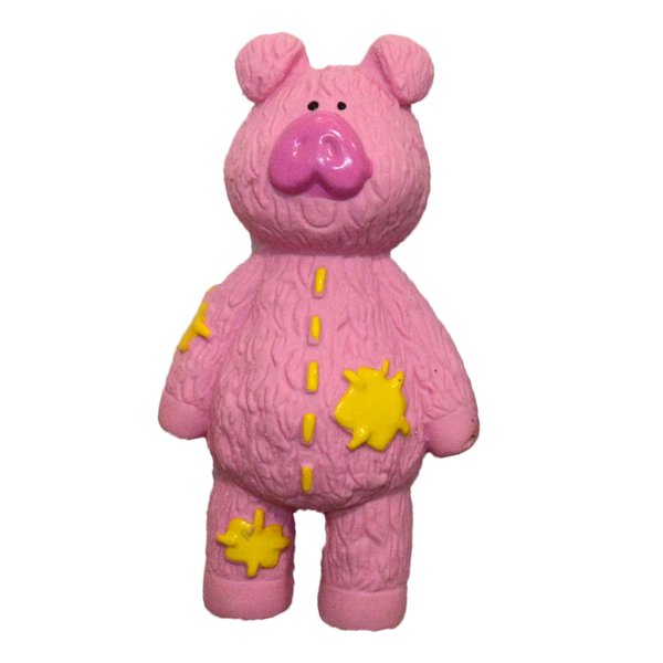 WANT CHEW Latex Dog Squeaky Chew Toys Fashion Animals for Medium & Small Dogs (Pink Pig)