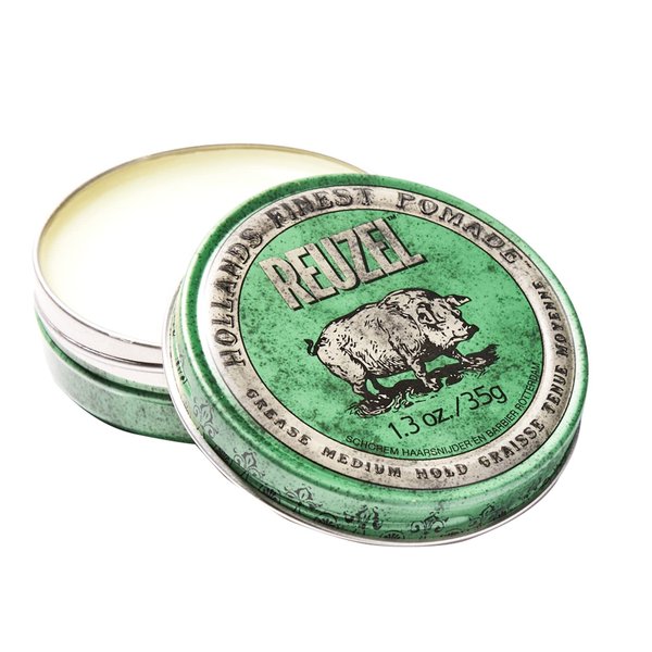 Reuzel Green Grease Medium Hold Pomade, Hair Holding Wax For Men, 1.3 oz