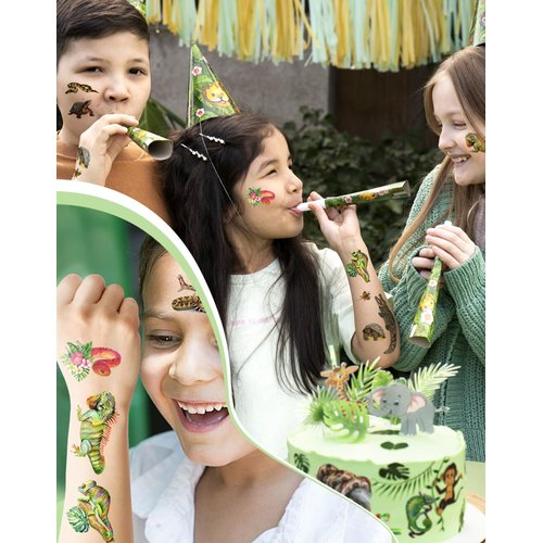 100 Pieces Reptile Temporary Tattoos,Reptile Snake Lizard Frog Crocodile Tortoise Themed Tattoos Stickers Party Decoration Supplies Party favors for Kids Adults