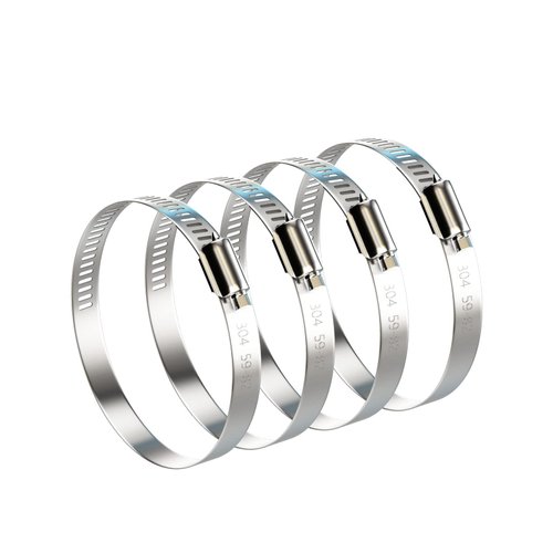 NEBURORA 3 Inch Hose Clamp Adjustable 304 Stainless Steel Duct Clamp 4 Pack Worm Gear Clamps 2.4"-3.2" Diameter Fuel Line Hose Pipe Clamp for Dryer Vent Air Duct Automotive Plumb