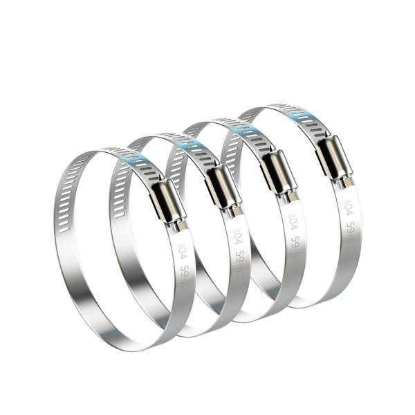 NEBURORA 3 Inch Hose Clamp Adjustable 304 Stainless Steel Duct Clamp 4 Pack Worm Gear Clamps 2.4"-3.2" Diameter Fuel Line Hose Pipe Clamp for Dryer Vent Air Duct Automotive Plumb