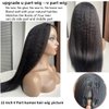 V Part Wig Human Hair 180% Density Upgrade U Part Human Hair Wigs For Women Kinky Straight Human Hair Wig Full Head Clip In Half Wigs 18 Inch Yaki V Wigs Natural Color