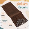 Ve Sunny Human Hair Clip in Extensions Auburn Clip in Hair Extensions Real Human Hair Burgundy Hair Extension Clip ins Dark Auburn Clip on Hair Extensions Human Hair Auburn Short Hair 7Pcs 100g 14in