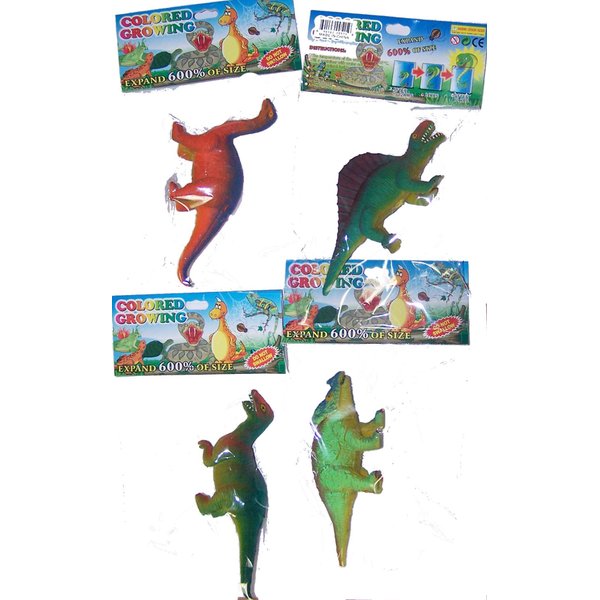 12 pieces Wholesale bulk lot ASSORTED JUMBO GROWING TOY DINOSAURS - Expands 600 percent bigger