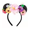 JUTTIRA Flowers Mouse Ears Hair Band Floral Mouse Ears Headbands, Flower Headwear Hair Hoop Princess Floral Head Bopper Cosplay Costume Tiara For Kids Girls & Adult