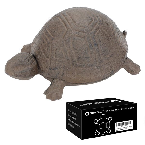 Bdmetals Garden Decoration Turtle Cast Iron Key Hider Stone Diversion Safe,L