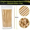 200 PCS 6" Long Cotton Swabs - Lint Free Cotton Swabs with Wooden Sticks - Strong Cleaning Swab with Bamboo Handle - Cotton Tipped Applicators for Gun Cleaning, Makeup, Pet Care