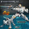Wenbeier Animal Transforming Robot Toys 10 Inches Tiger Action Figure for Kids Deformation Assembly Robot for Boys & Girls Ages 6 7 8 9 10