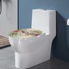 Garucesta Toilet Lid Cover Dirt Resistant Decorative Toilet Lid Dust Cover Machine Washable Easy to Use Bathroom Home Decor 17.3 x 13 Inch, Hummingbird Retro Floral