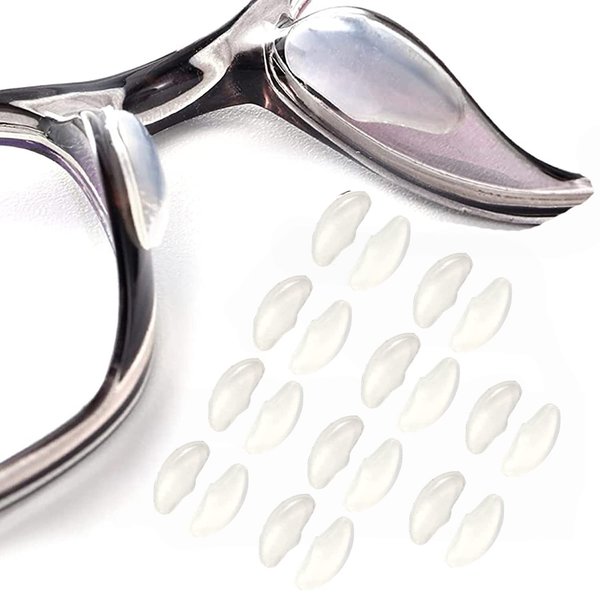 Eyeglass Nose Pads, Adhesive Soft Silicone Air Chamber, OPUGIT Comfortable Air Bag Nosepads for Eyeglasses Glasses Sunglasses,2mm,10 Pairs,Transparent