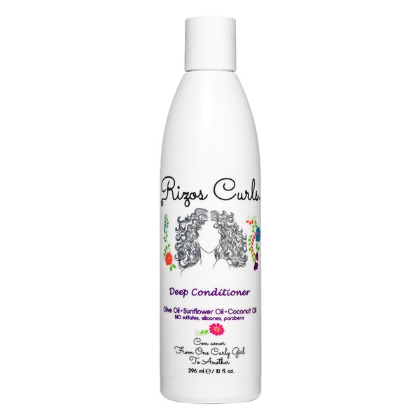 Rizos Curls Deep Conditioner, Strengthens & Moisturizes Hair while Controlling Frizz, Add Softness and Manageability with Coconut Oil, Sunflower Oil & Shea Butter, 10 oz