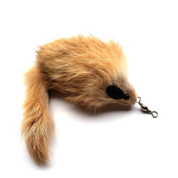 Kats'N Us Cat Wand Refill - Real Rabbit Fur Mouse- Carmel Color