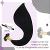 LaaVoo U Tip Hair Extensions Human Hair Jet Black K Tip Hair Extensions Real Human Hair Black Soft Hot Fusion Ktip Human Hair Extensions Black Women K Tip Hair Extensions 1g/1s 16 Inch 50set