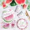 APOWBLS One In A Melon Party Decorations Tableware, Watermelon Party Supplies For 1st Birthday, Plate, Napkin, Tablecloth, Fork, Watermelon First Birthday Plates & Napkins Party Decorations | Serve 24