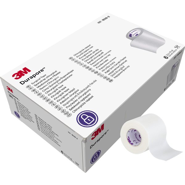 3M™ Durapore™ Surgical Tape 1538-2, 2 inch x 10 yard (5cm x 9,1m), 6 Rolls/Box