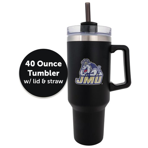 Desert Cactus James Madison University Dukes JMU Large Insulated Stainless Steel with Handle Lid Straw Reusable Double Walled Cup Hot Cold Drinkware Laser Etched (40oz Ounce Rally Tumbler Design C)