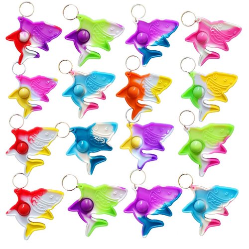 Roaqua 100 Packs Bulk Backpack Mini pop Fidget Keychain，Summer Birthday Party Favors,Students Bubble Prize for boy and Little Girl,Kids