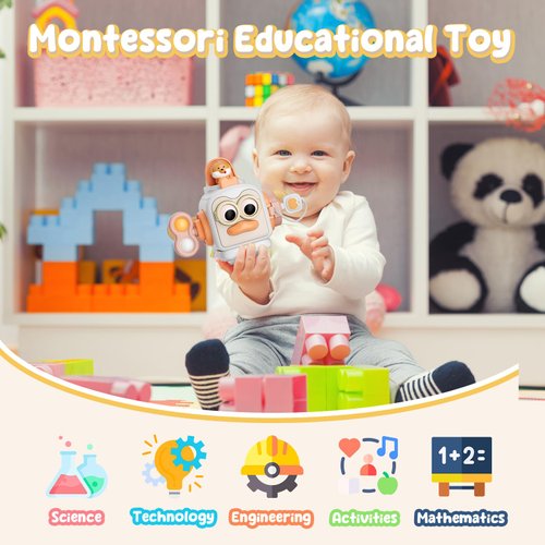 OSIMILY Montessori Toys, Sensory Toys for Toddlers Toys, Travel Activities Busy Cube, Baby Gifts for Busy Cube, Motor Skills Educational Learning Toys