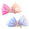 2 Pcs Crown Hair Clip for Girls, Birthday Hair Bow Crown Hair Barrettes for Toddlers Kids Princess