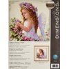 DIMENSIONS 35229 Passion Flower Angel' Counted Cross Stitch Kit, 14 Count Ivory Aida, 11" x 11"