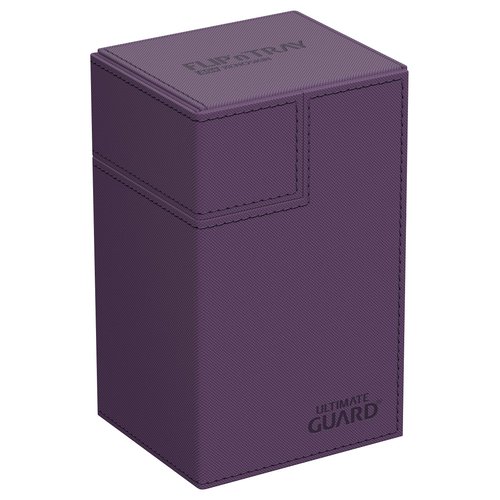Ultimate Guard Flip 'n' Tray 80+, Deck Case for 80 Double-Sleeved TCG Cards +Dice Tray, Purple, Independent Magnetic Closure & Microfiber Inner Lining