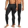 TSLA Men's Thermal Underwear Pants, Heated Warm Fleece Lined Long Johns Leggings, Winter Base Layer Bottoms, Thermal Fly-Front 2pack Black, Medium