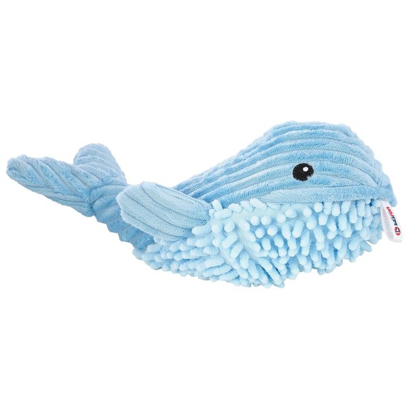 Pet Lou Blue Bay Whale Dog Toy, 12-inch Length