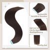 MIBOLT Tape in Hair Extensions Human Hair Double Sided Tape for Skin Weft Straight Hair Extensions Tape in Straight Seamless Skin Weft Remy Tape in Hair Extensions（22Inch #2 Dark Brown）