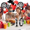 Racing Car Light up Numbers Checkered Birthday Decorations Happy Birthday Light up Sign Racetrack Inspired Decor Cars Theme Birthday Party Decorations Racing Party Supplies (Number 0)
