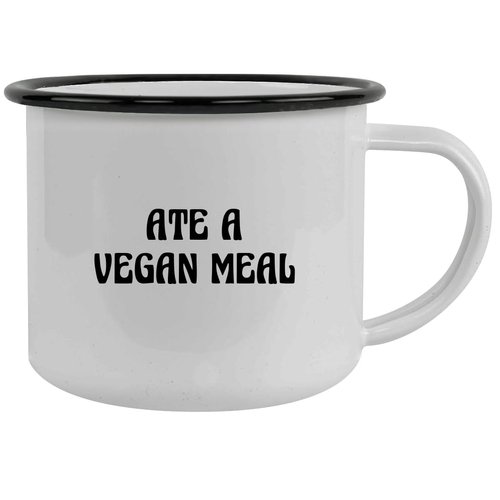 Knick Knack Gifts Ate A Vegan Meal - 12oz Stainless Steel Camping Mug, Black