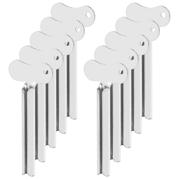 Framendino, 10 Pack Stainless Steel Tube Squeezer Toothpaste Squeezer Keys Dispenser Roller for Toothpaste Cosmetic Silver
